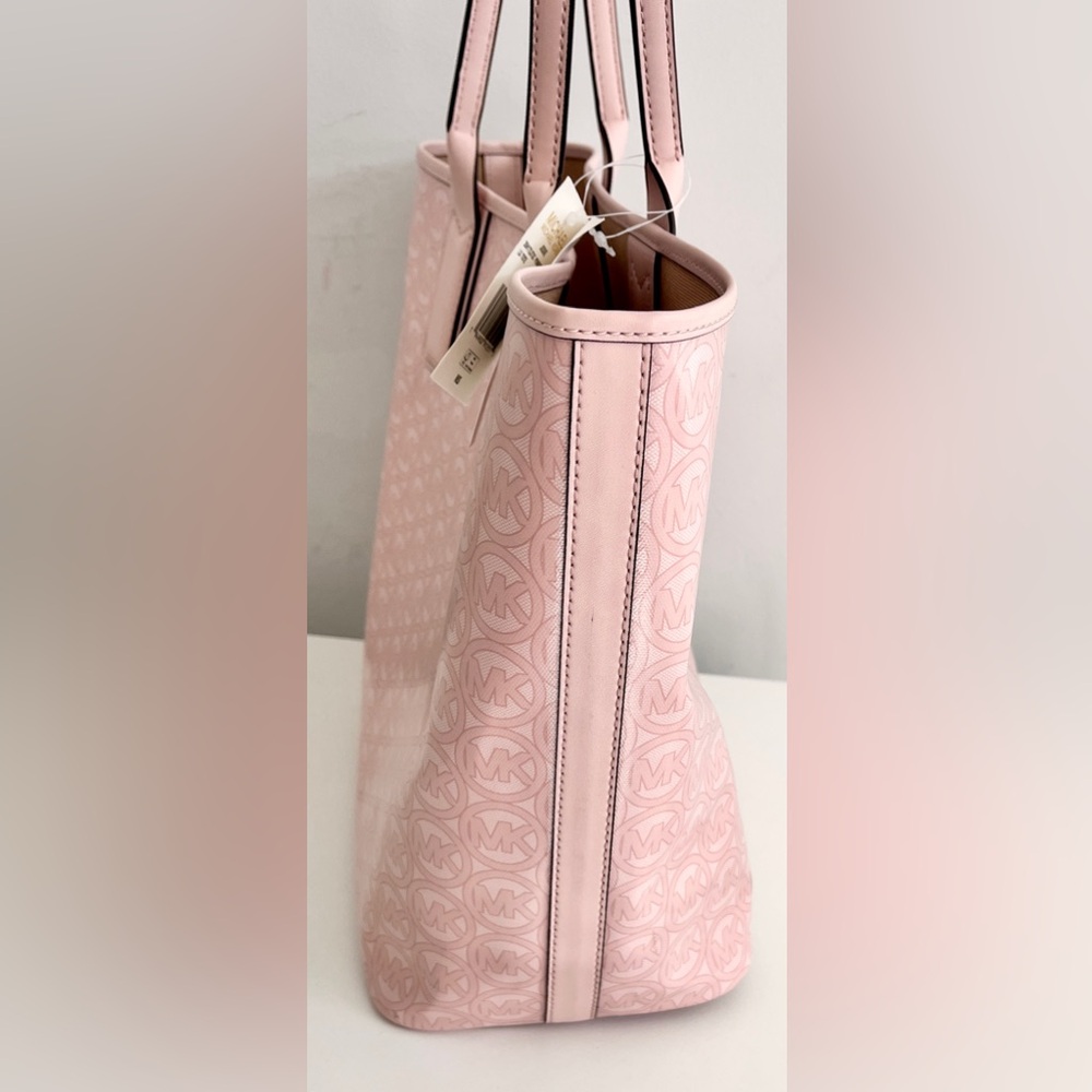 NWT Michael Kors Pink ‘Jodie’ Monogram Jacquard Large Tote Bag in “Powder Blush” - Picture 6 of 10